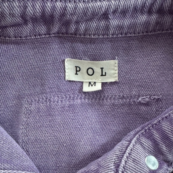 POL Oversized Distressed Purple Denim
Button Down Shacket - Picture 5 of 5